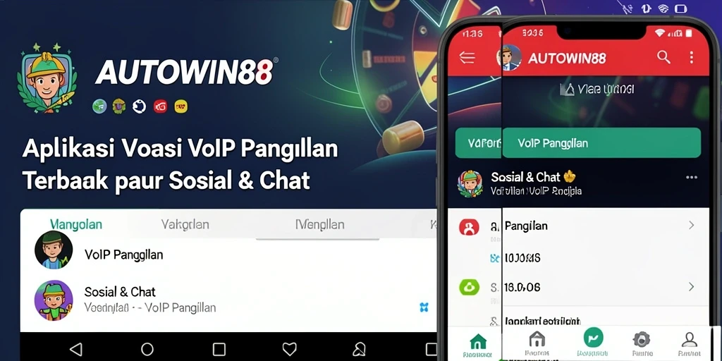 Antarmuka pengguna aplikasi AUTOWIN88 dengan fitur VoIP Panggilan.