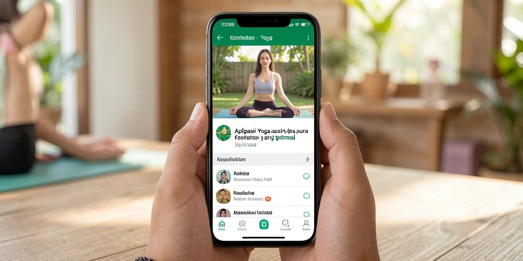 Tampilan antarmuka pengguna aplikasi Yoga ID098 yang menarik dan fungsional.