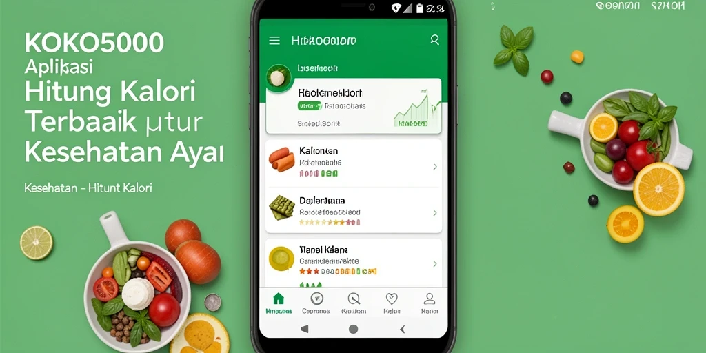 Tampilan antarmuka KOKO5000 yang intuitif untuk menghitung kalori.