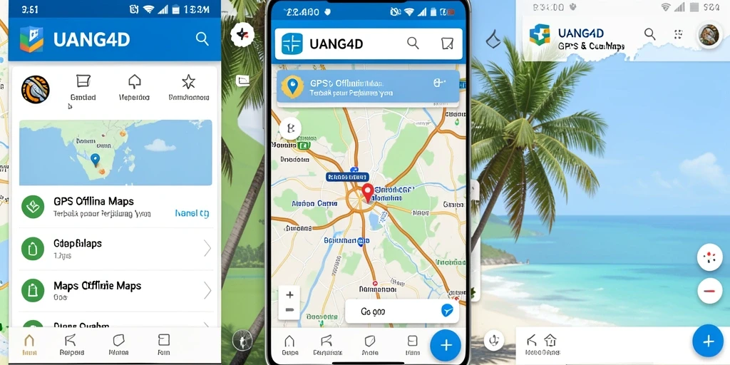 Tampilan antarmuka UANG4D yang intuitif untuk navigasi GPS Offline Maps.